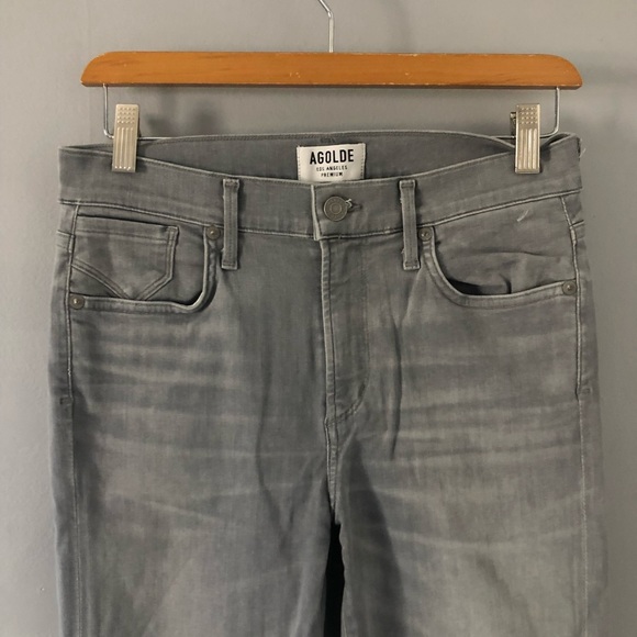 Agolde Sophie High Rise Skinny Jeans Gray 28 - Picture 3 of 9